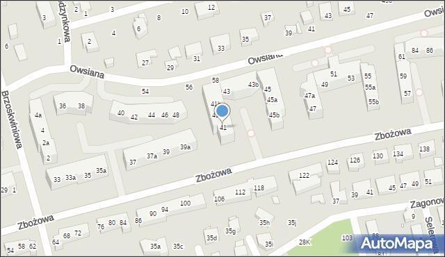 Toruń, Zbożowa, 41, mapa Torunia