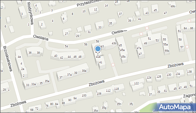 Toruń, Zbożowa, 41a, mapa Torunia