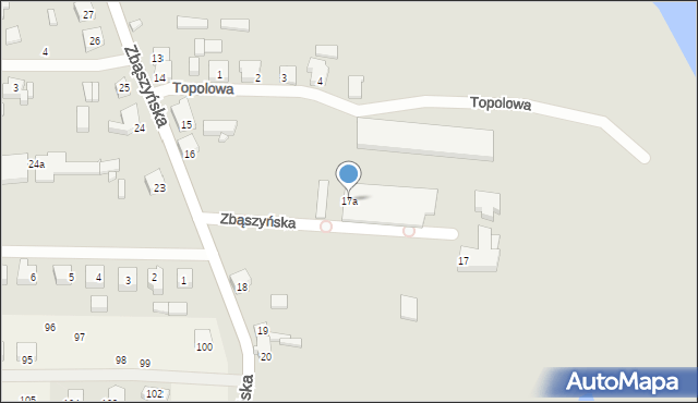 Trzciel, Zbąszyńska, 17a, mapa Trzciel