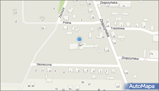 Trzciel, Zbąszyńska, 24a, mapa Trzciel