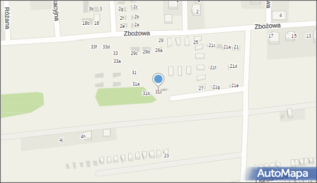 Tupadły, Zbożowa, 31c, mapa Tupadły