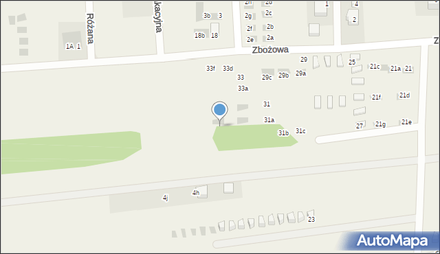 Tupadły, Zbożowa, 35b, mapa Tupadły