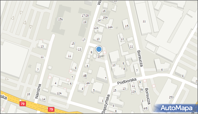 Warszawa, Zbąszyńska, 13, mapa Warszawy