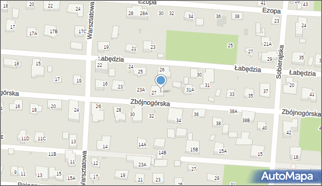 Warszawa, Zbójnogórska, 29, mapa Warszawy