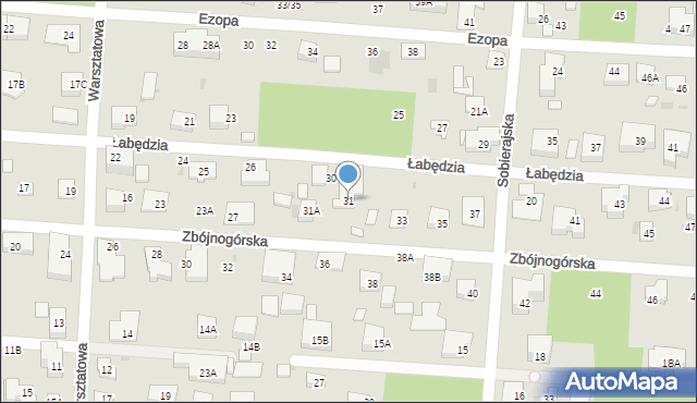 Warszawa, Zbójnogórska, 31, mapa Warszawy