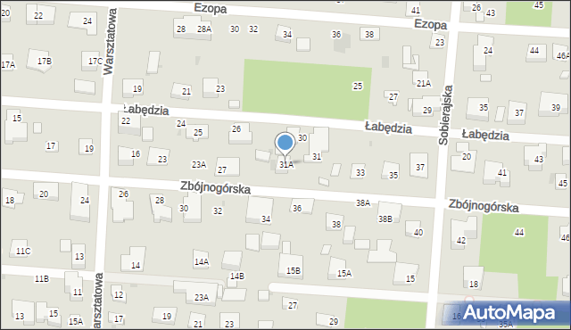 Warszawa, Zbójnogórska, 31A, mapa Warszawy