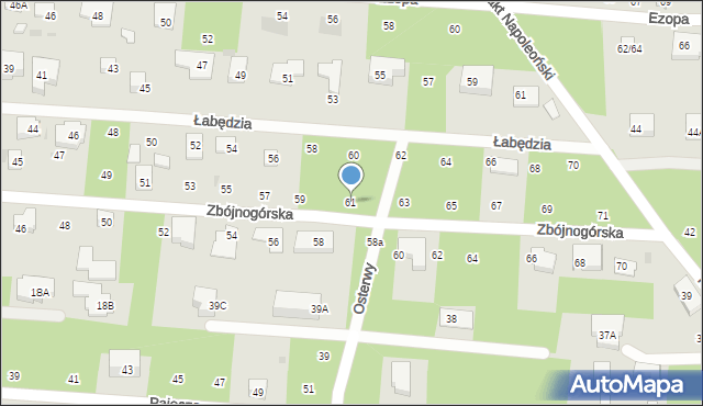 Warszawa, Zbójnogórska, 61, mapa Warszawy