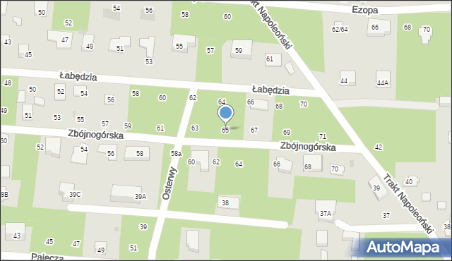 Warszawa, Zbójnogórska, 65, mapa Warszawy