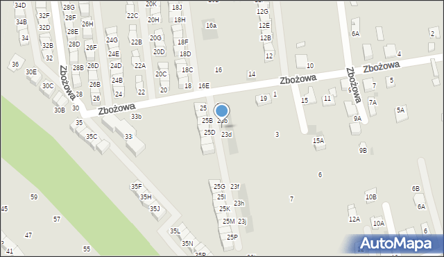 Wieliczka, Zbożowa, 23c, mapa Wieliczka