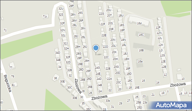 Wieliczka, Zbożowa, 24j, mapa Wieliczka