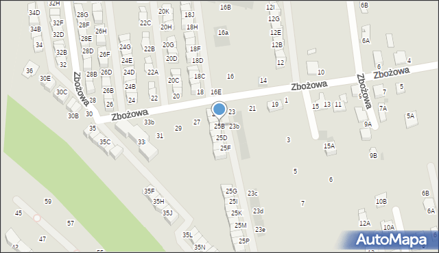 Wieliczka, Zbożowa, 25B, mapa Wieliczka