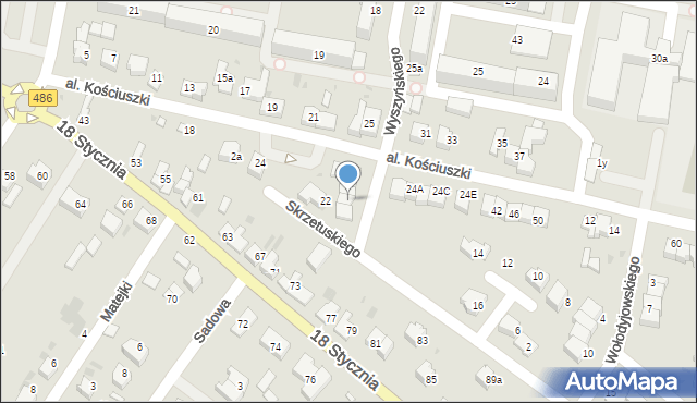 Wieluń, Zbyszka z Bogdańca, 2, mapa Wieluń