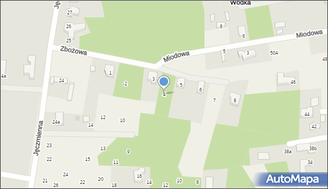 Wódka, Zbożowa, 4, mapa Wódka