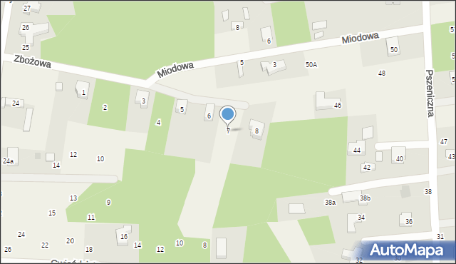 Wódka, Zbożowa, 7, mapa Wódka