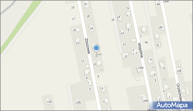Wola, Zbożowa, 12, mapa Wola