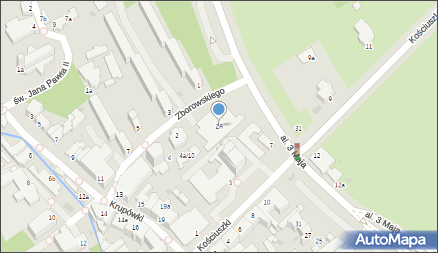 Zakopane, Zborowskiego Juliusza, 2A, mapa Zakopanego