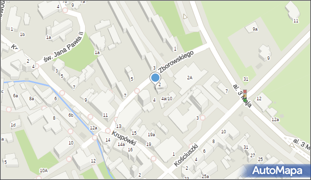 Zakopane, Zborowskiego Juliusza, 4a, mapa Zakopanego