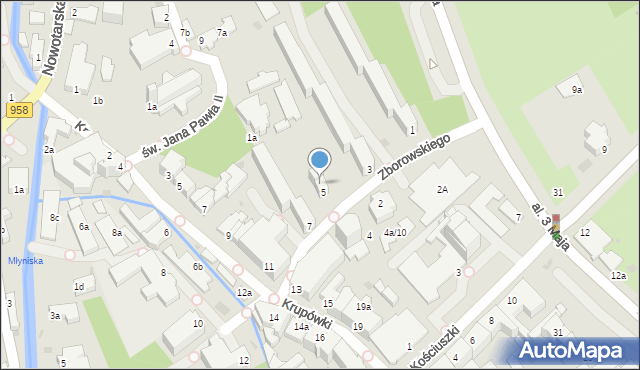 Zakopane, Zborowskiego Juliusza, 5a, mapa Zakopanego
