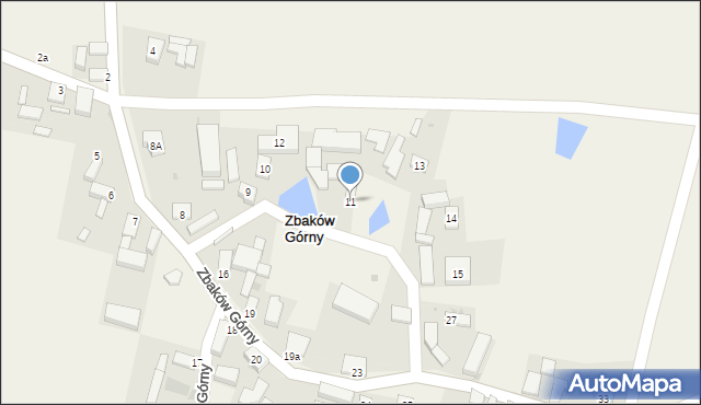 Zbaków Górny, Zbaków Górny, 11, mapa Zbaków Górny
