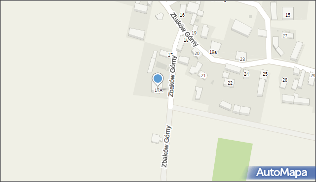 Zbaków Górny, Zbaków Górny, 17A, mapa Zbaków Górny