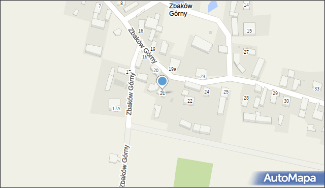 Zbaków Górny, Zbaków Górny, 21, mapa Zbaków Górny