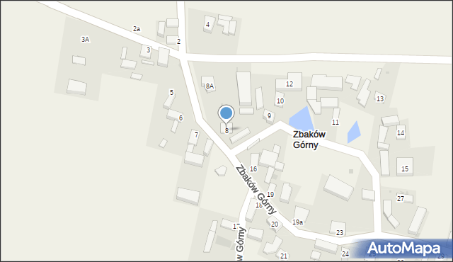 Zbaków Górny, Zbaków Górny, 8, mapa Zbaków Górny
