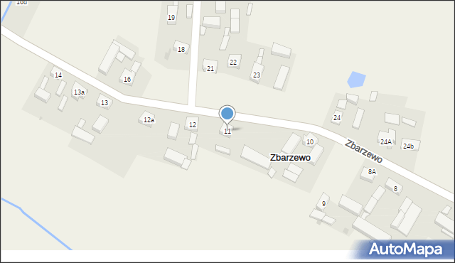 Zbarzewo, Zbarzewo, 11, mapa Zbarzewo