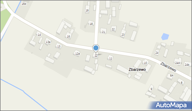 Zbarzewo, Zbarzewo, 12, mapa Zbarzewo