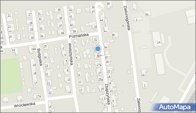 Zbąszynek, Zbąszyńska, 29, mapa Zbąszynek