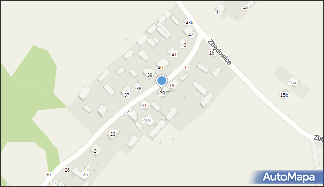 Zbędowice, Zbędowice, 20, mapa Zbędowice