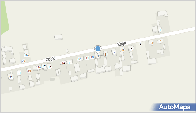 Zbęk, Zbęk, 9, mapa Zbęk