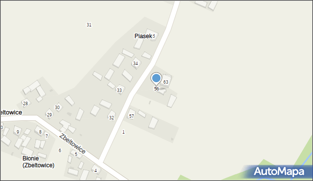 Zbeltowice, Zbeltowice, 61, mapa Zbeltowice