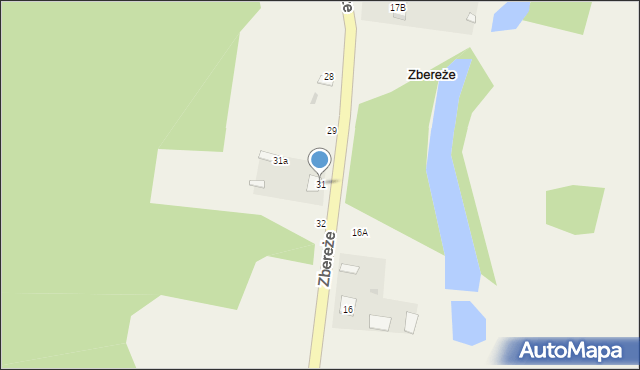 Zbereże, Zbereże, 31, mapa Zbereże