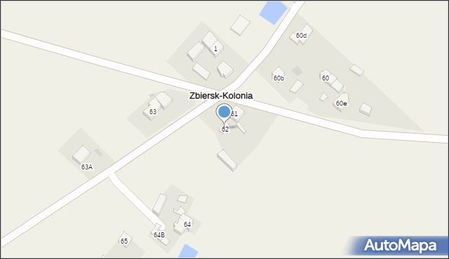 Zbiersk-Kolonia, Zbiersk-Kolonia, 62, mapa Zbiersk-Kolonia