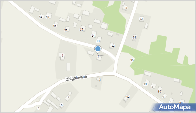 Zbigniewice, Zbigniewice, 2, mapa Zbigniewice