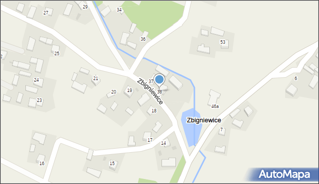 Zbigniewice, Zbigniewice, 38, mapa Zbigniewice