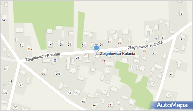 Zbigniewice-Kolonia, Zbigniewice-Kolonia, 22, mapa Zbigniewice-Kolonia