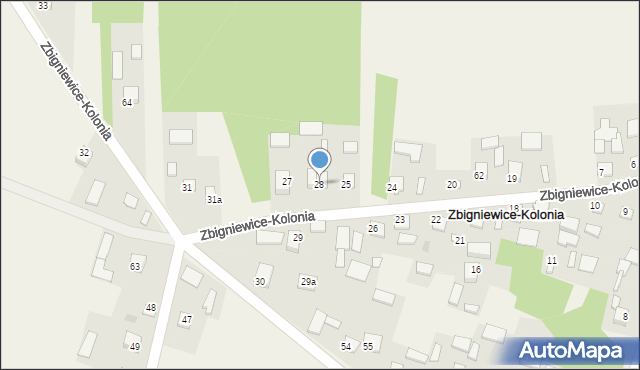 Zbigniewice-Kolonia, Zbigniewice-Kolonia, 28, mapa Zbigniewice-Kolonia