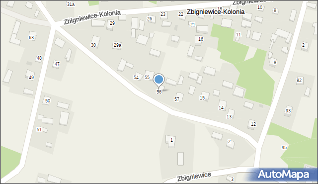 Zbigniewice-Kolonia, Zbigniewice-Kolonia, 56, mapa Zbigniewice-Kolonia