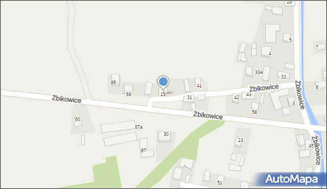 Żbikowice, Żbikowice, 13, mapa Żbikowice