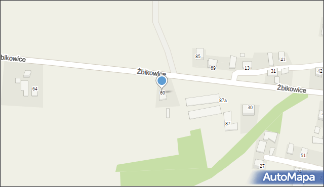 Żbikowice, Żbikowice, 60, mapa Żbikowice