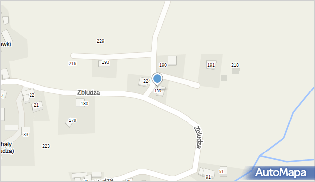 Zbludza, Zbludza, 189, mapa Zbludza