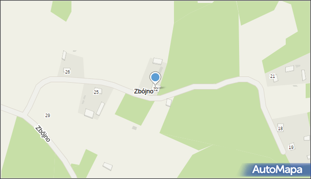 Zbójno, Zbójno, 22, mapa Zbójno