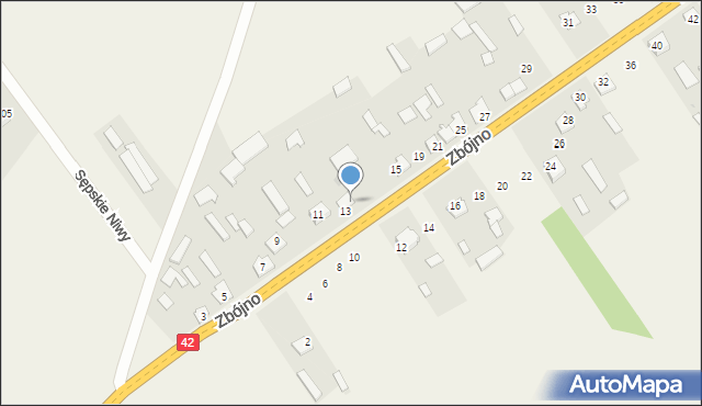 Zbójno, Zbójno, 13A, mapa Zbójno