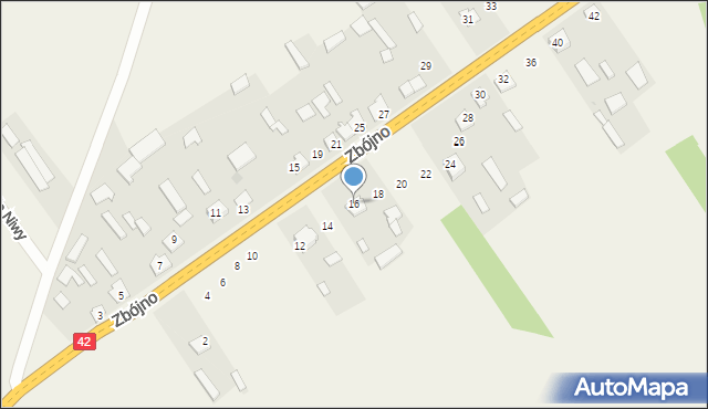 Zbójno, Zbójno, 16, mapa Zbójno