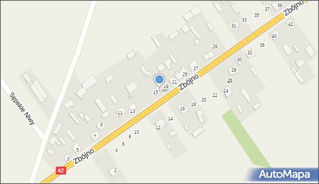 Zbójno, Zbójno, 17, mapa Zbójno