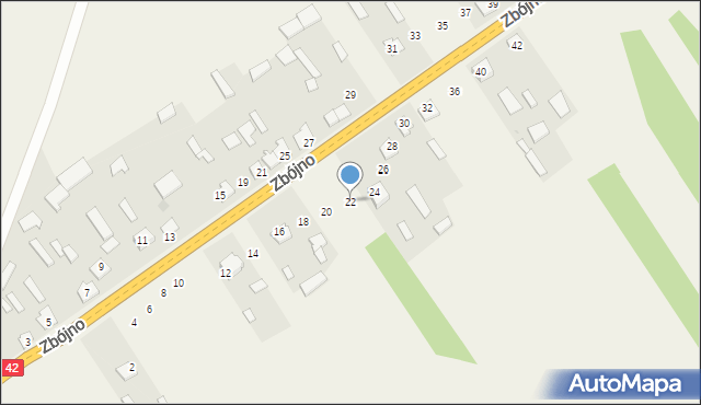 Zbójno, Zbójno, 22, mapa Zbójno