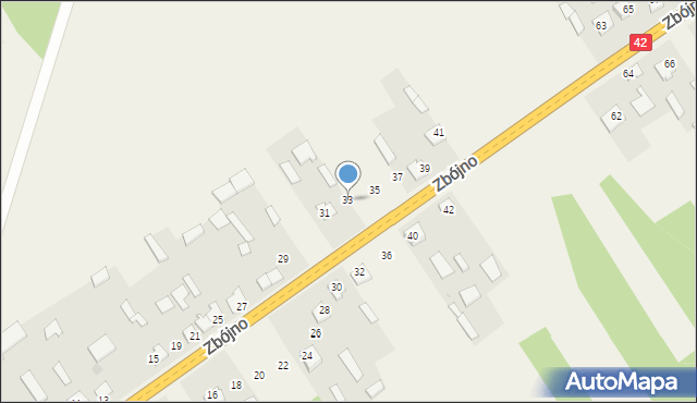 Zbójno, Zbójno, 33, mapa Zbójno