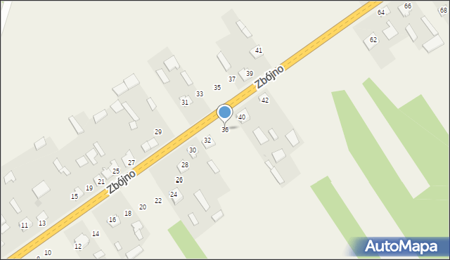 Zbójno, Zbójno, 36, mapa Zbójno