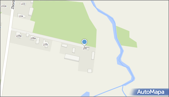Zborów, Zborów, 105, mapa Zborów